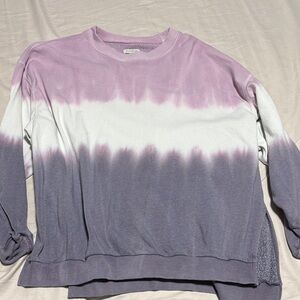 American Eagle Outfitters Purple and White Tie-Dye Sweater